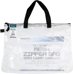 Pro Art Vinyl, 12-inch x 16-inch Mesh Bag with Zipper and Handle, Transluscent