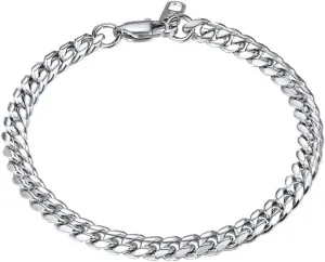 PROSTEEL Stainless Steel Bracelet for Men Women, Stylish Cuban Link Bracelets, Black/18K Gold Plated, W:4.8mm/6mm/10mm/14mm, L:19cm/21cm, Come Box