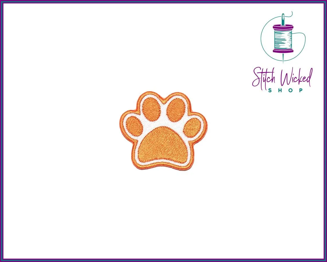 Puppy Dog Paw Print, Fully Embroidered Patch, Choose Your Colors