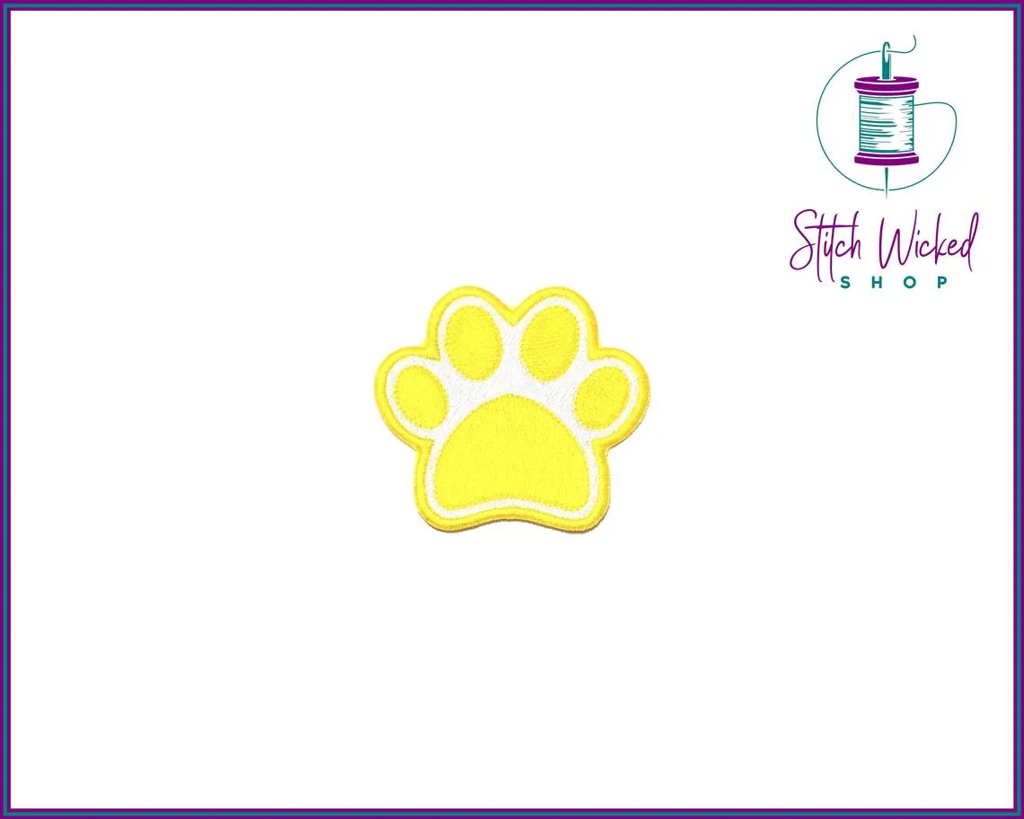 Puppy Dog Paw Print, Fully Embroidered Patch, Choose Your Colors