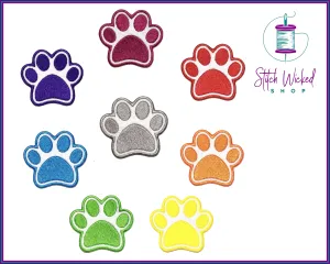 Puppy Dog Paw Print, Fully Embroidered Patch, Choose Your Colors
