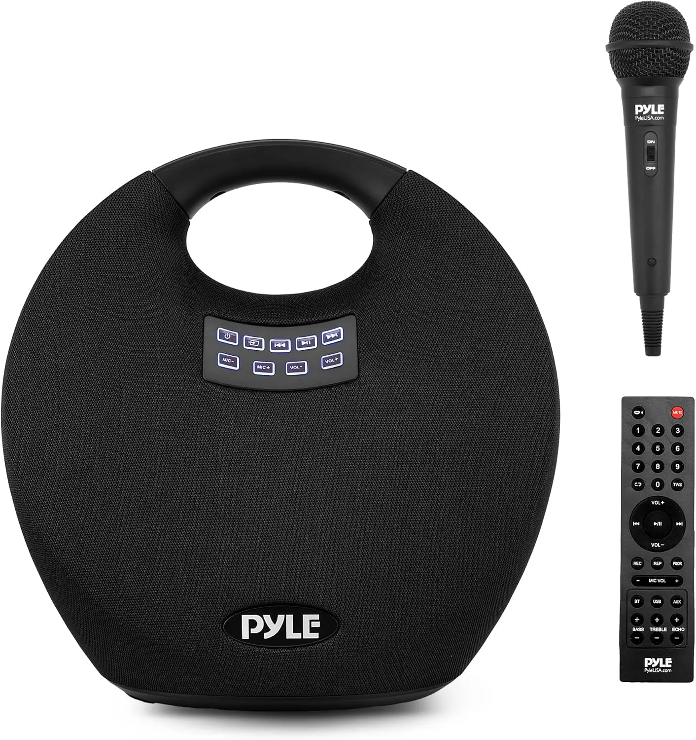 Pyle Portable Waterproof Bluetooth Speaker - 280 Watt Max Output Power, Wireless Music Streaming, Rechargeable Battery, MP3/WMA/FLAC Digital Audio File Support, & Remote Control Battery Operated