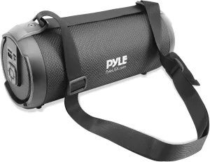 PyleUsa Wireless Portable Bluetooth Boombox Speaker - 17 Watt Rechargeable Boom Box Speaker Portable Music Barrel Loud Stereo System with AUX Input,MP3/USB/SD Port,Fm Radio,3" Tweeter PBMSPG2BK,Black