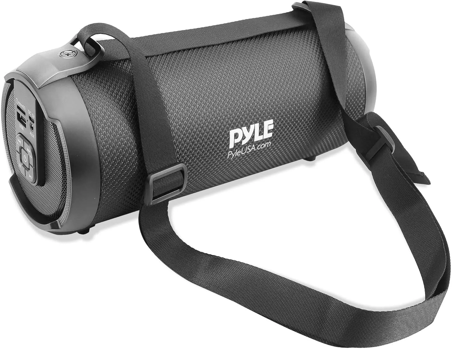 PyleUsa Wireless Portable Bluetooth Boombox Speaker - 17 Watt Rechargeable Boom Box Speaker Portable Music Barrel Loud Stereo System with AUX Input,MP3/USB/SD Port,Fm Radio,3" Tweeter PBMSPG2BK,Black