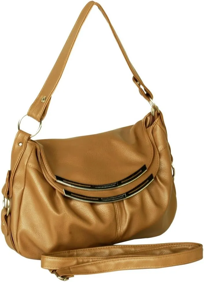 [Quietly Elegant] Charm Griege Leatherette Single Handle Handbag