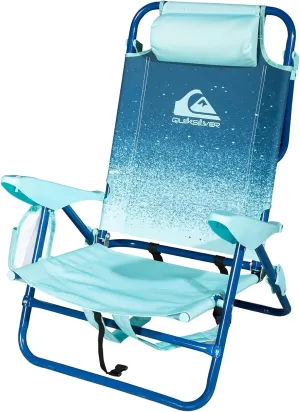 Quiksilver Beach Chair – Lightweight Folding Chair with Adjustable Recline and Cup Holder – Portable and Durable Chairs for Beach, Camping, or Outdoor Events