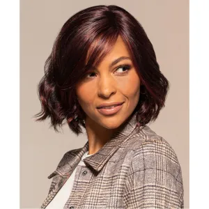 Quinn Wig Color 6 Fudgesicle - Jon Renau Wigs 9" Short Textured Wavy Layers Synthetic Lace Front Welded Monofilament Part Women's Curly Open Cap Adjustable Scalp Cooling