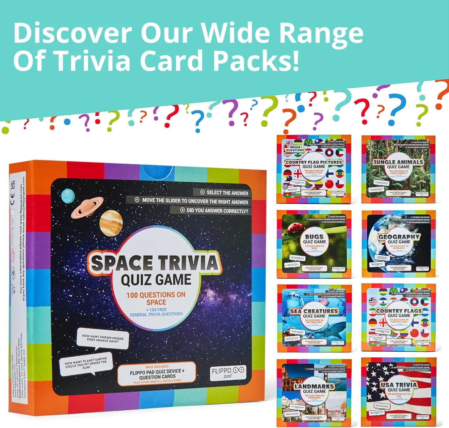 Quiz Device Game - Forest Animals Trivia Quiz Game - 25 Cards - 200 Questions - Educational & Fun - Ideal Travel Games for Kids - Family Quiz Games - Portable Pack - Age 6 