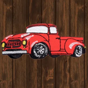 Red Hot Rod Truck Embroidered Patch — Iron On