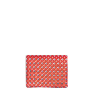 RED LEATHER FOLDING CARD HOLDER