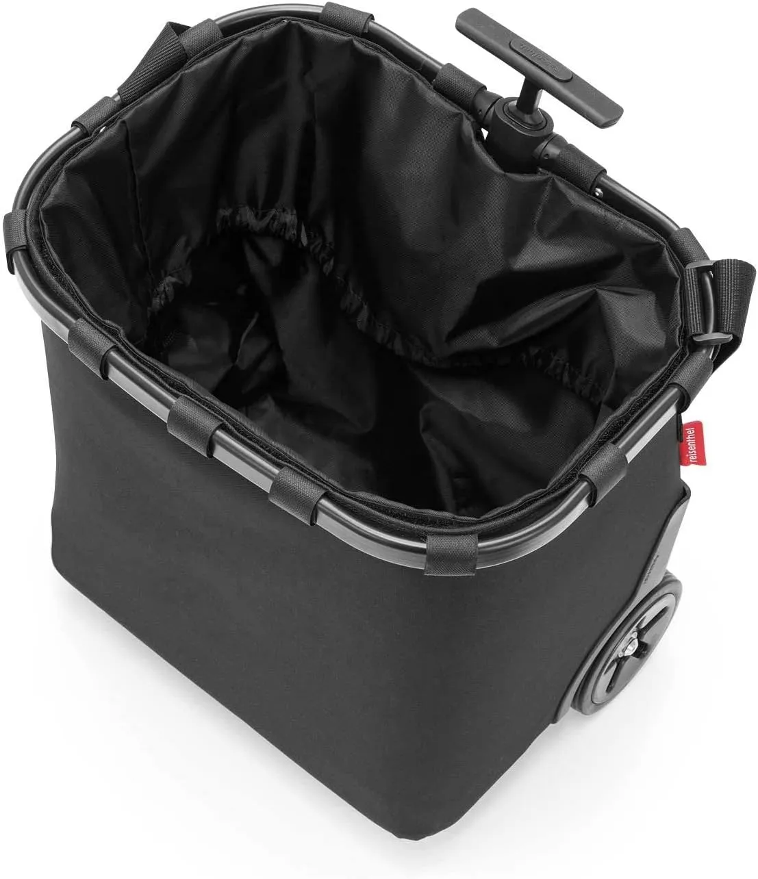 reisenthel carrycruiser Black Frame/Black - Portable Shopping Trolley with Sturdy Aluminum Frame, Shoulder Strap and Removable mesh Inner Bag -Water-Repellent