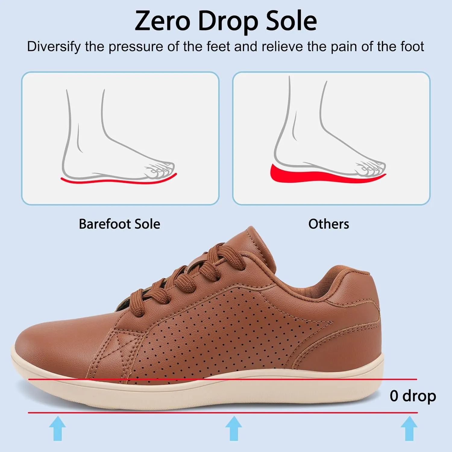 relxfeet Women's Minimalist Barefoot Shoes Zero Drop Walking Shoes Lightweight Fashion Sneakers Wide Toe Box