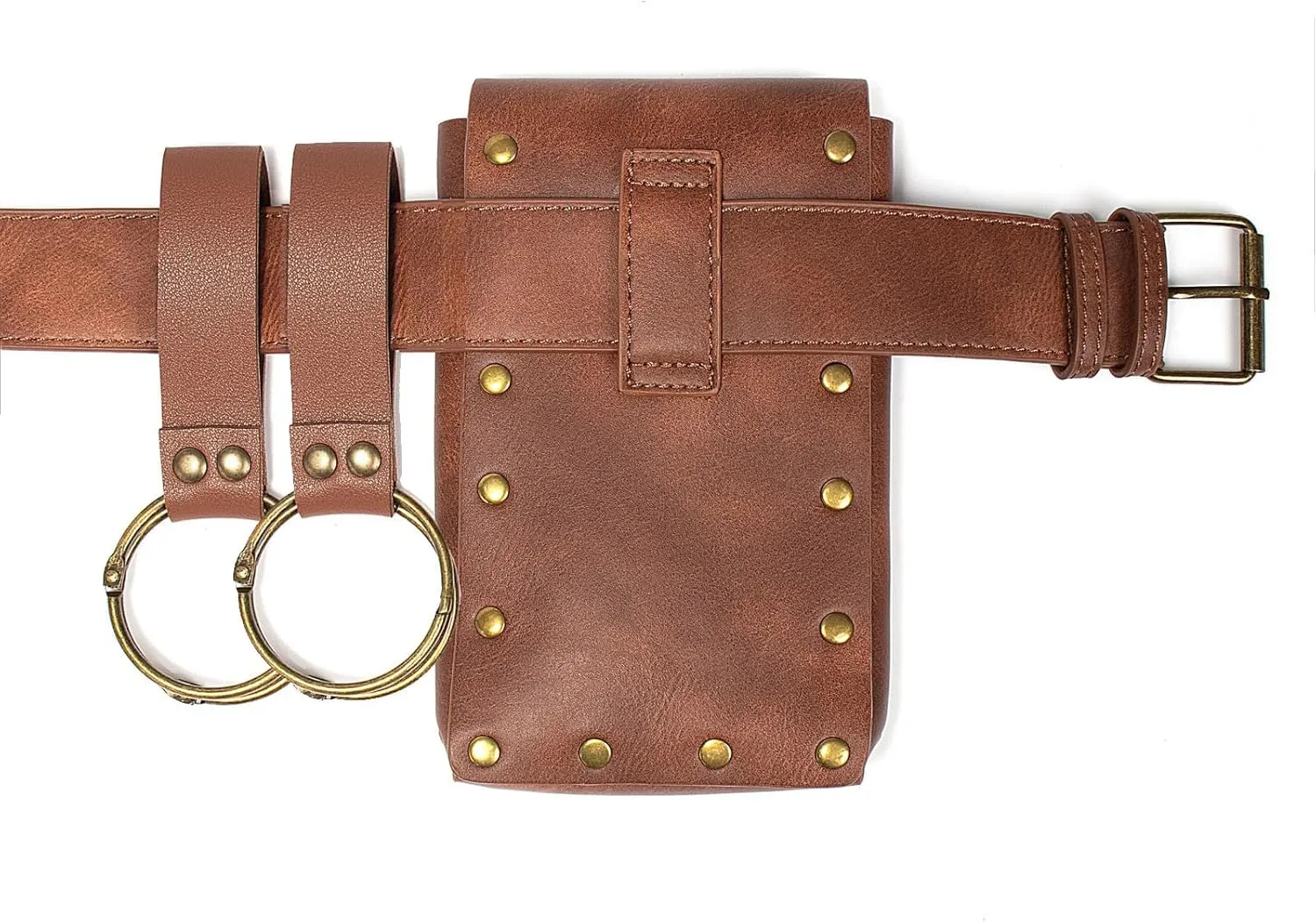 Ren Faire Costume Sets Medieval Belt Pouch Casual Fanny Pack Phone Holder Steampunk Festival Cosplay Accessory Waist Bag (1-Brown)