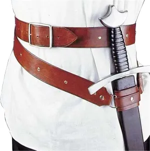 Resnan Leather Baldric Shoulder Belt for Medieval Long Sword Claymore Vintage Belt Frog Hange