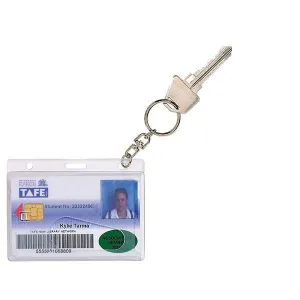 Rexel Id Fuel Rigid Card Holder with Key Ring, 10 Pack