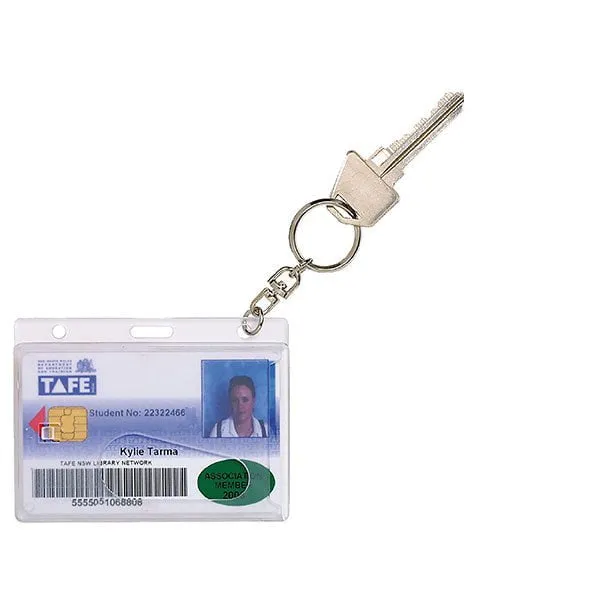 Rexel Id Fuel Rigid Card Holder with Key Ring, 10 Pack