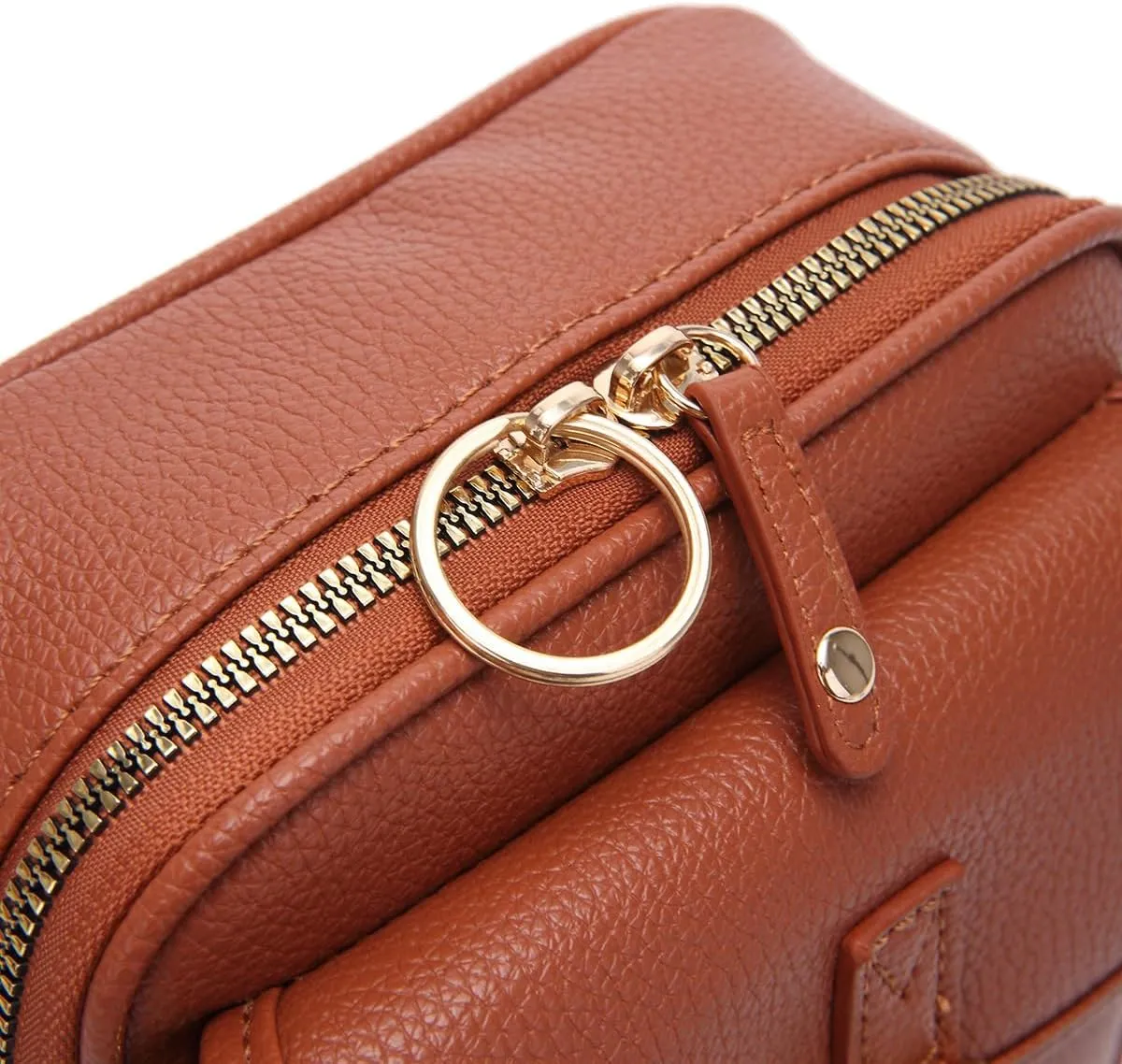 RFID blocking Anti-theft Crossbody Bag Vintage Mini Messenger Bag Travel Waterproof Purse with Built in Wallet