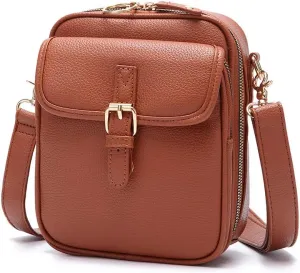 RFID blocking Anti-theft Crossbody Bag Vintage Mini Messenger Bag Travel Waterproof Purse with Built in Wallet
