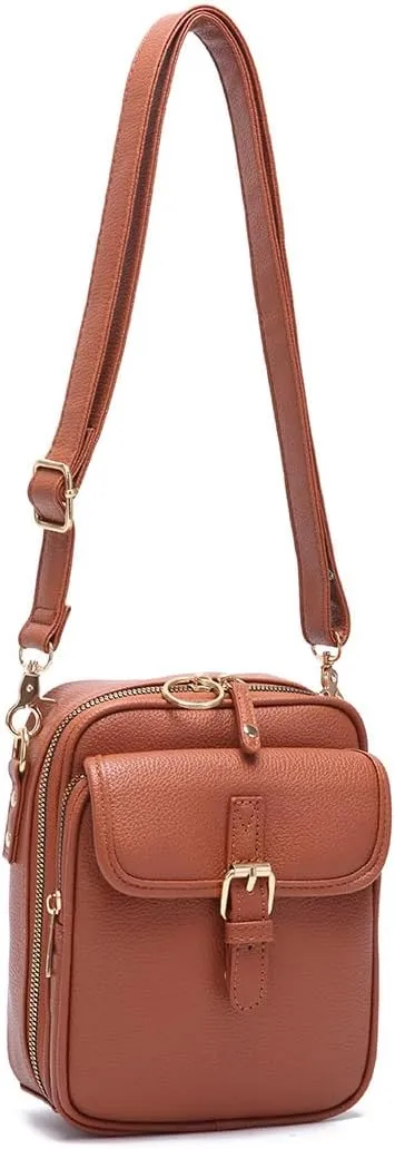 RFID blocking Anti-theft Crossbody Bag Vintage Mini Messenger Bag Travel Waterproof Purse with Built in Wallet