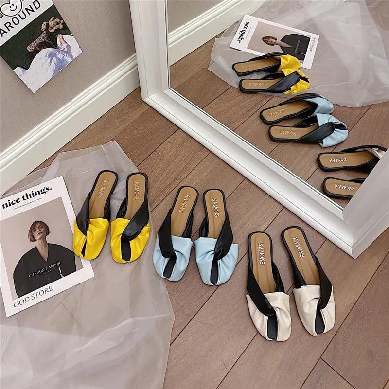 Riah Twisted & Ruched Two Tone Slippers - 3 Colors