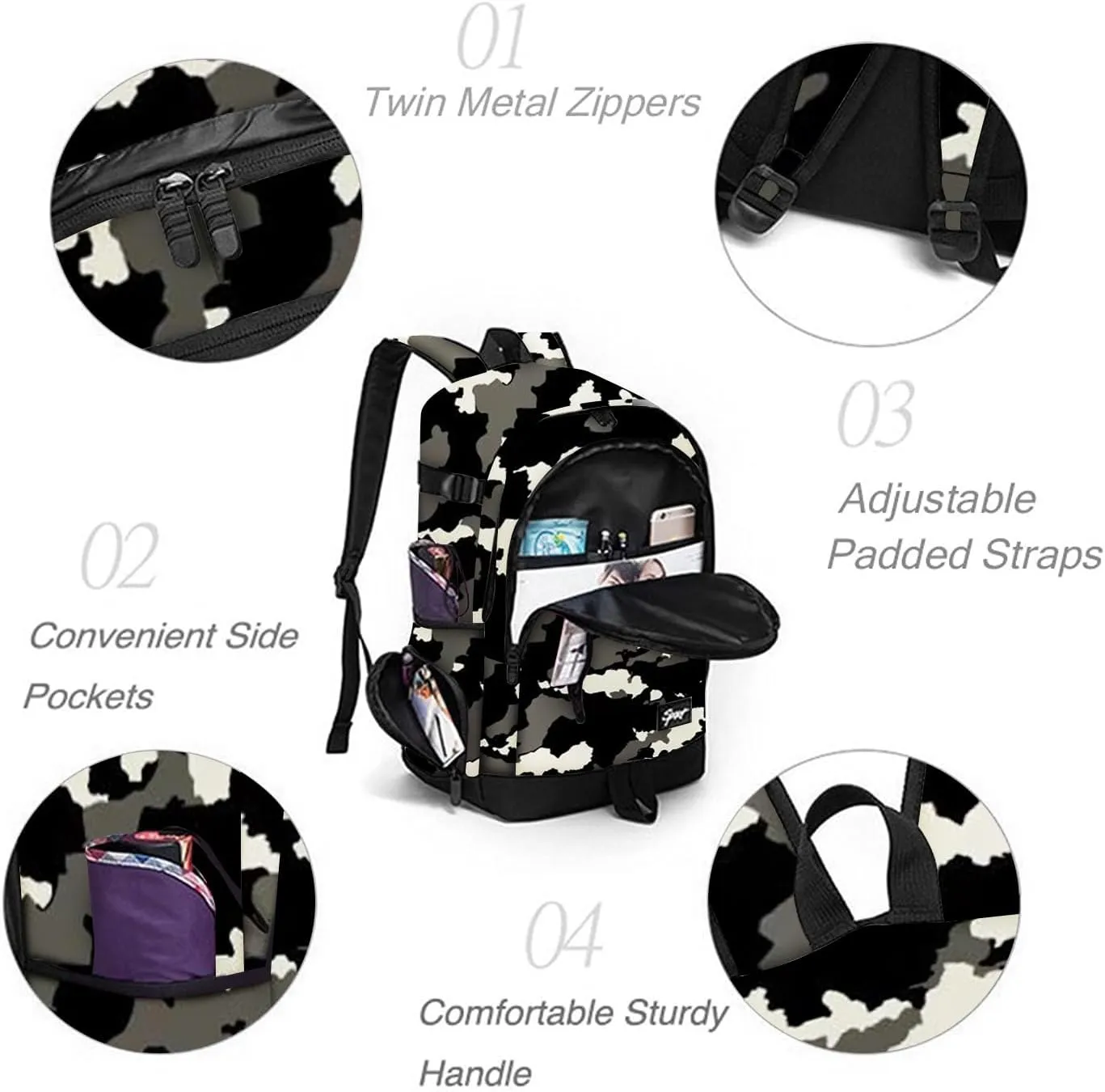 rickyh style School Backpack Travel Bag for Men & Women Lightweight College Back Pack with Laptop Compartmen