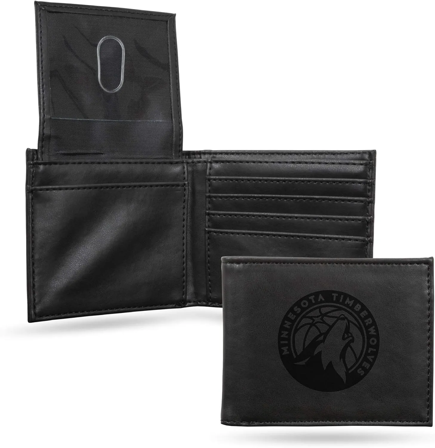 Rico Industries NBA Laser Engraved Billfold Wallet Laser Engraved Bill-fold Wallet - Slim Design - Great Gift