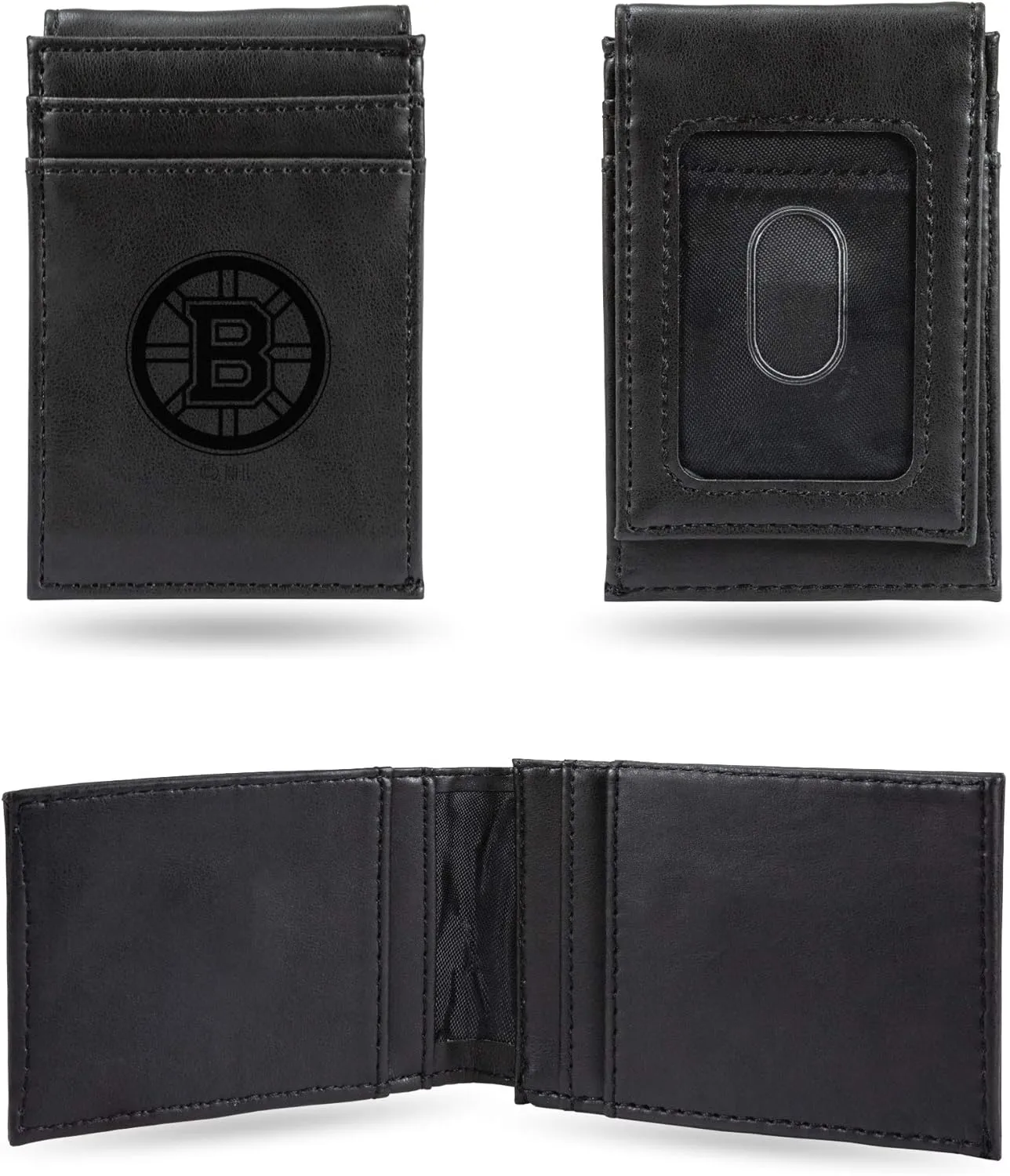 Rico Industries NHL Hockey Laser Engraved Front Pocket Wallet - Compact/Comfortable/Slim