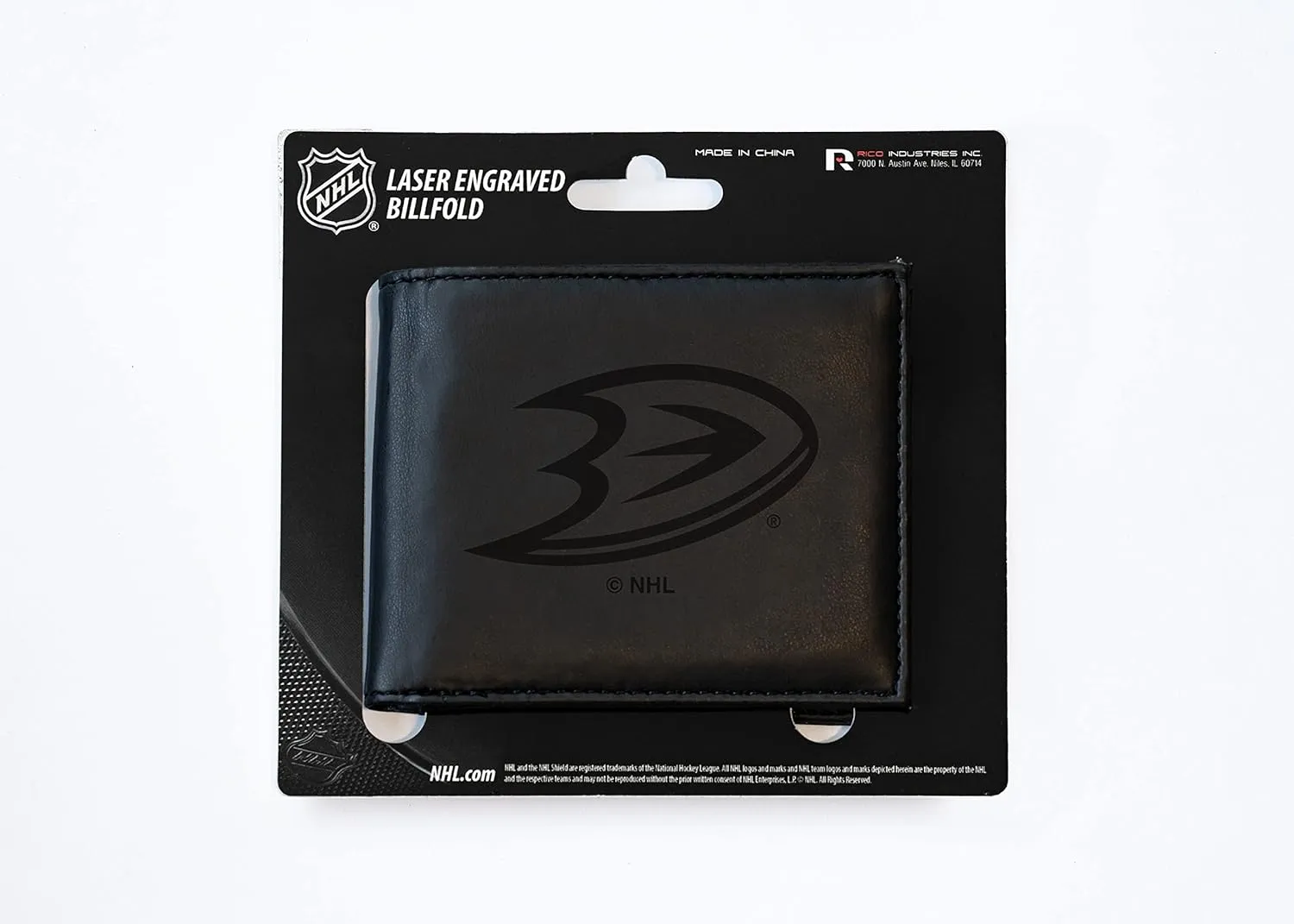 Rico Industries NHL Laser Engraved Billfold Wallet Laser Engraved Bill-fold Wallet - Slim Design - Great Gift