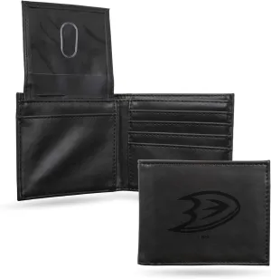 Rico Industries NHL Laser Engraved Billfold Wallet Laser Engraved Bill-fold Wallet - Slim Design - Great Gift