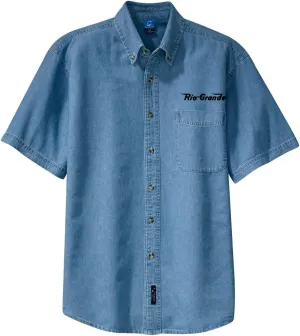Rio Grande Speed Lettering Short Sleeve Shirt Navy Adult L [den11SS]