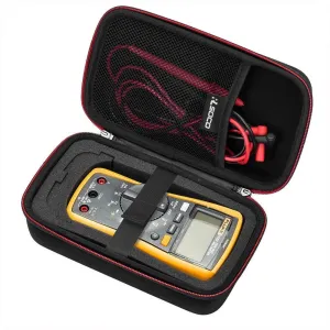 RLSOCO Carrying case for Fluke 117/115/116/114/113/177/178/179/233 Digital Multimeter and Fits for Fluke 101/106/107/ F15B F17B F18B  and More (with DIY Foam) (Red Zip