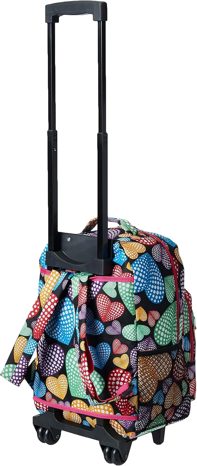 Rockland Double Handle Rolling Backpack, NEWHEART, 17-Inch