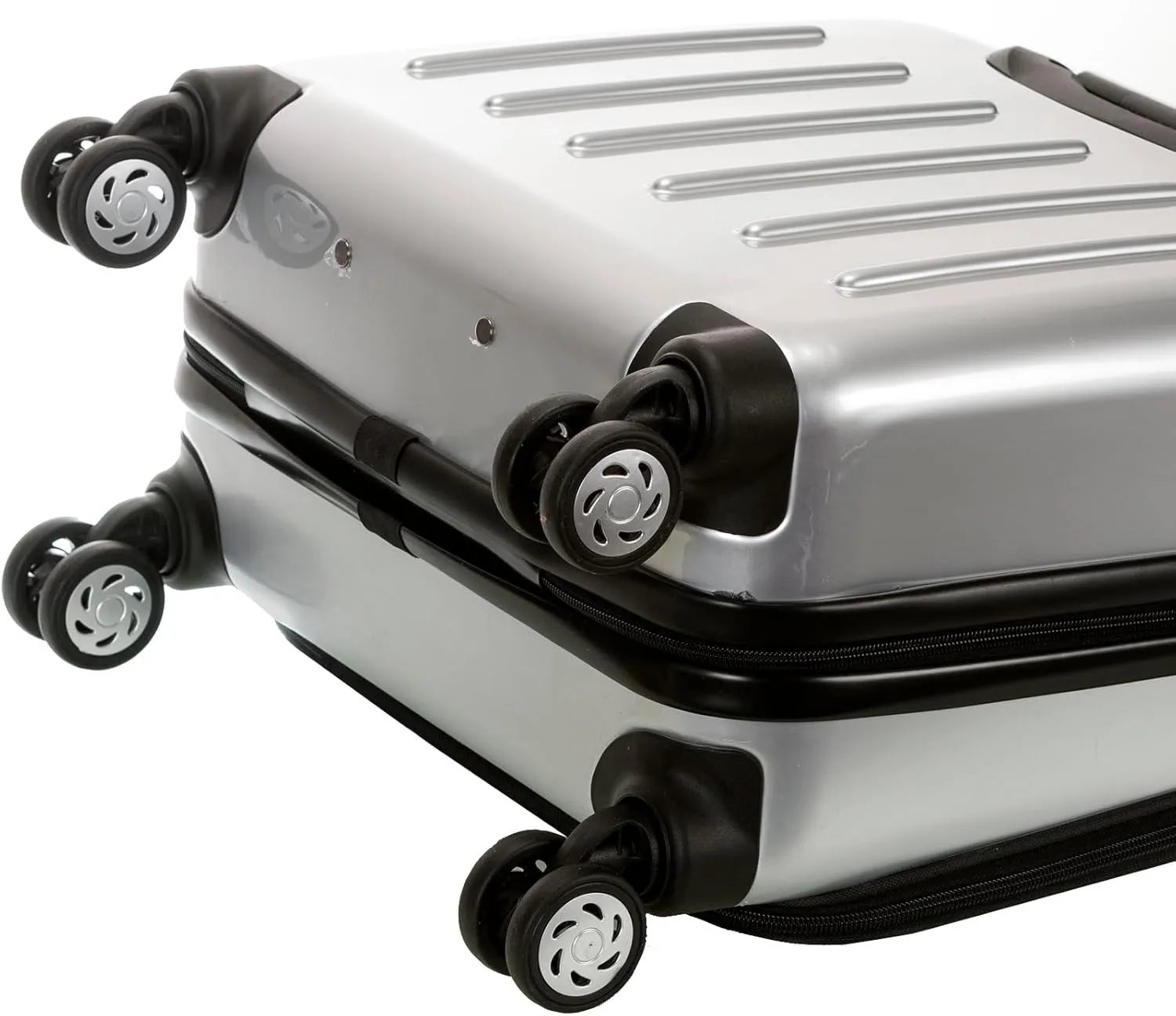 Rockland Revolution Hardside Rolling Computer Case, Silver, Carry-On 17-Inch