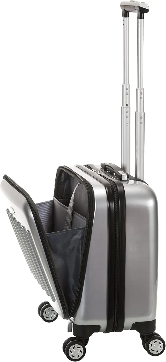 Rockland Revolution Hardside Rolling Computer Case, Silver, Carry-On 17-Inch