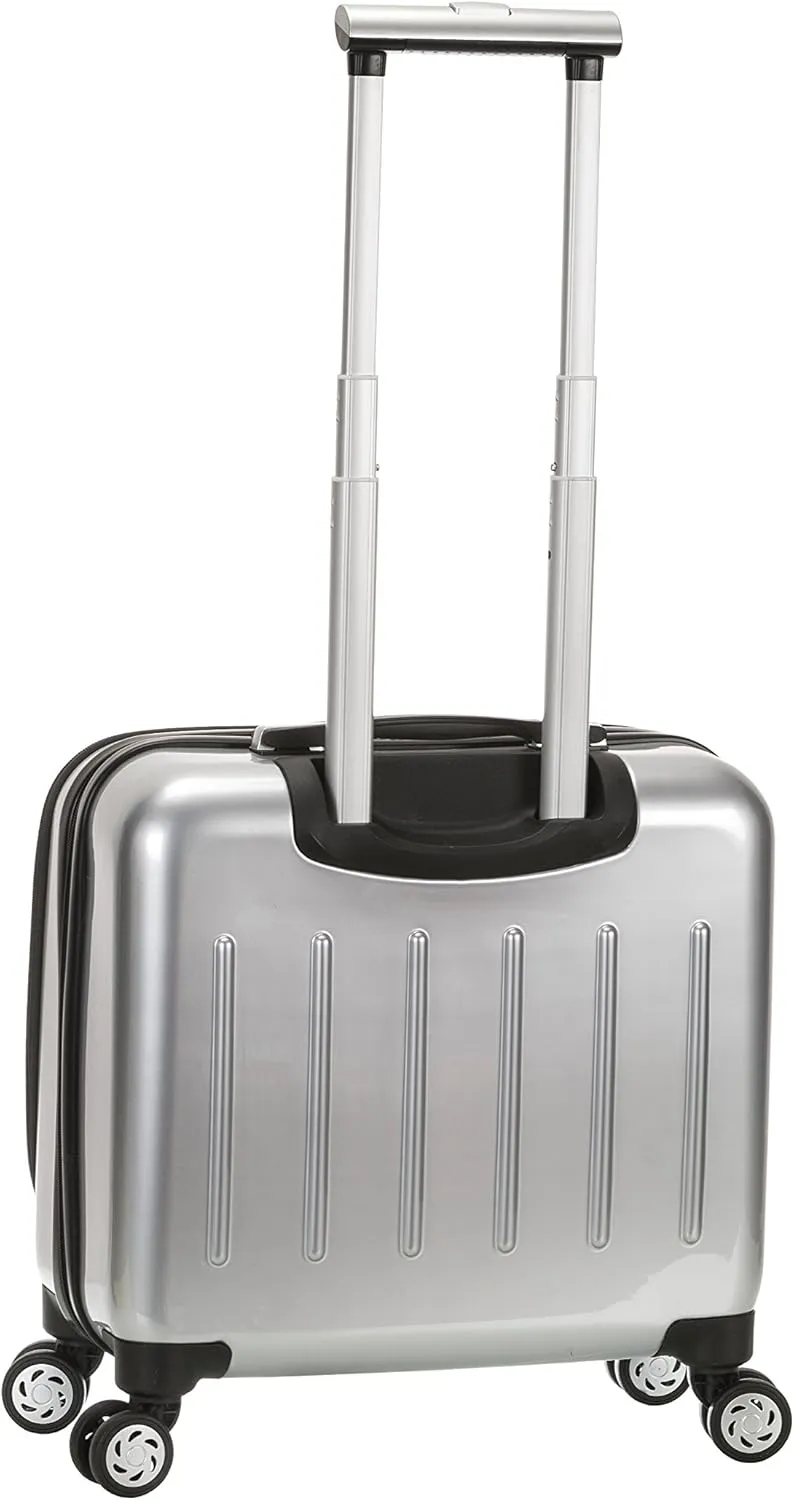 Rockland Revolution Hardside Rolling Computer Case, Silver, Carry-On 17-Inch