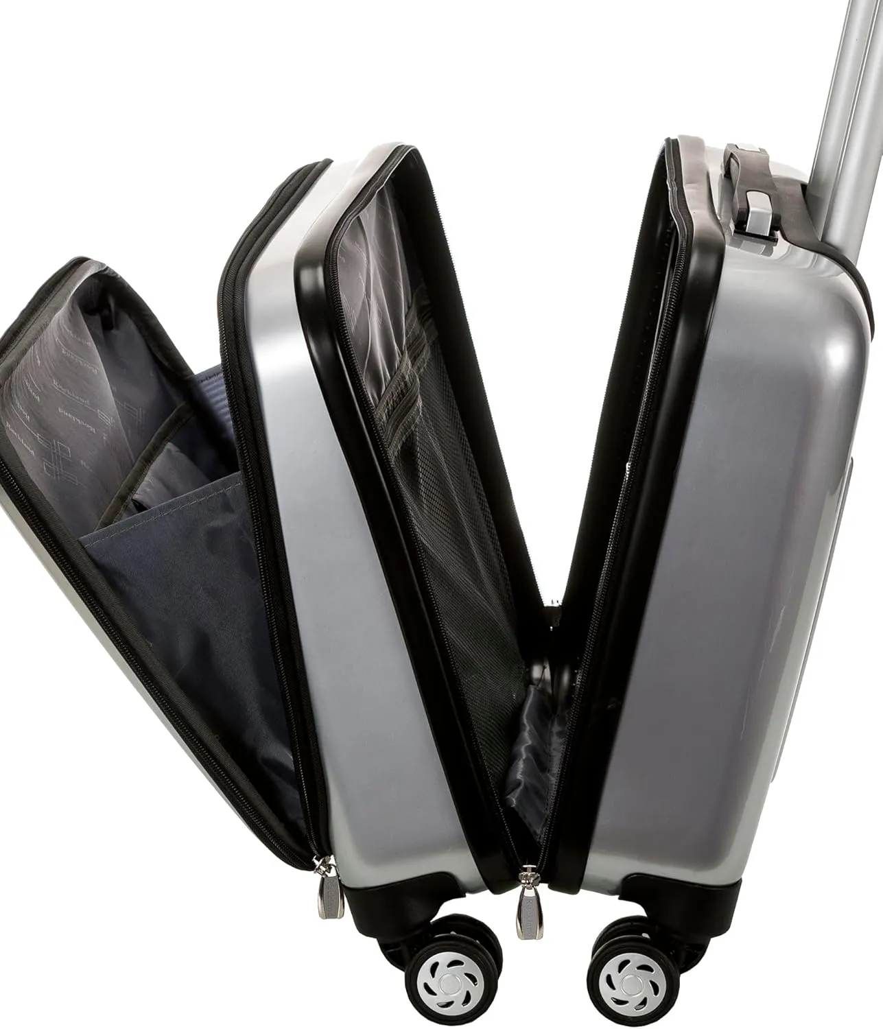 Rockland Revolution Hardside Rolling Computer Case, Silver, Carry-On 17-Inch