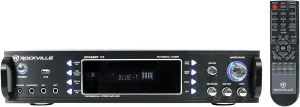 Rockville RPA60BT V2 1000 Watt 2-Channel Amplifier Mixer, Bluetooth, USB, SD Card, Mic Inputs, EQ Controls, Perfect for DJs and Karaoke