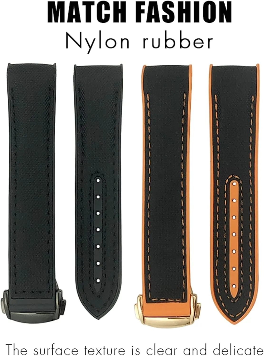 Rubber Nylon Leather Watchband 20mm 22mm 19mm 21mm Fit for Omega Seamaster GMT Planet Ocean Diver 300 Orange Silicone Watch Strap