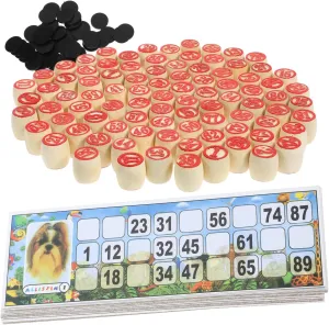Russian Lotto Game Bingo Game Set Wooden Russian Bingo Board Game Set Funny for Large Groups and Parties