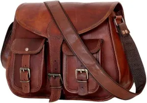 Ruzioon Goat Leather Crossbody Purse Women Shoulder Bag Satchel Ladies Travel Purse Genuine Leather Brown