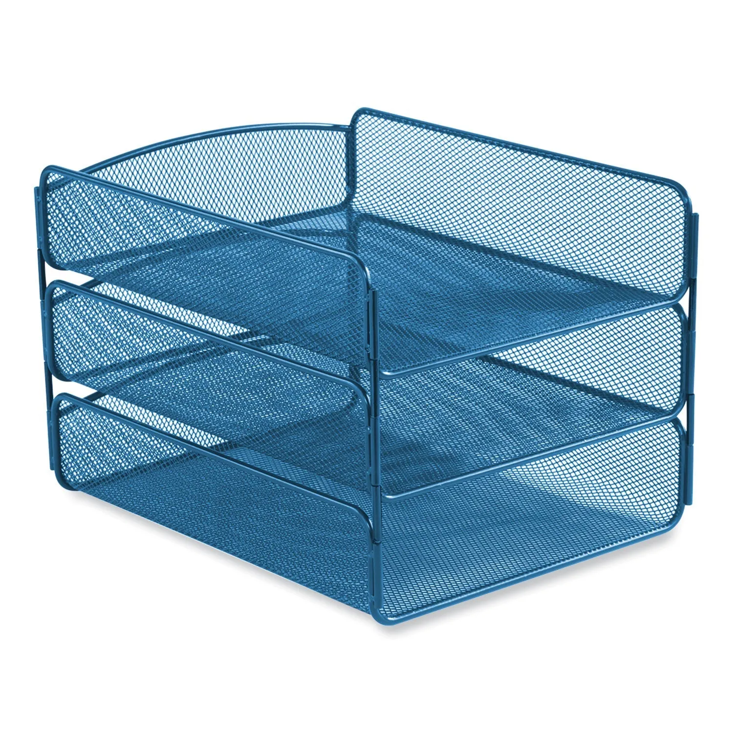 Safco® Onyx Triple Tray, 3 Sections, Letter Size Files, 9.25 x 11.75 x 8, Blue