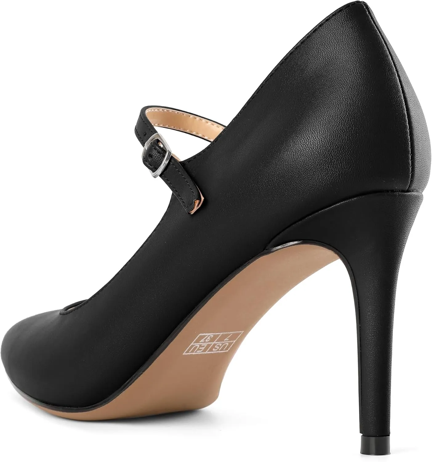SAMMITOP Women's Pointed Toe Mary Jane Pumps 85mm Heel Party Dress Shoes
