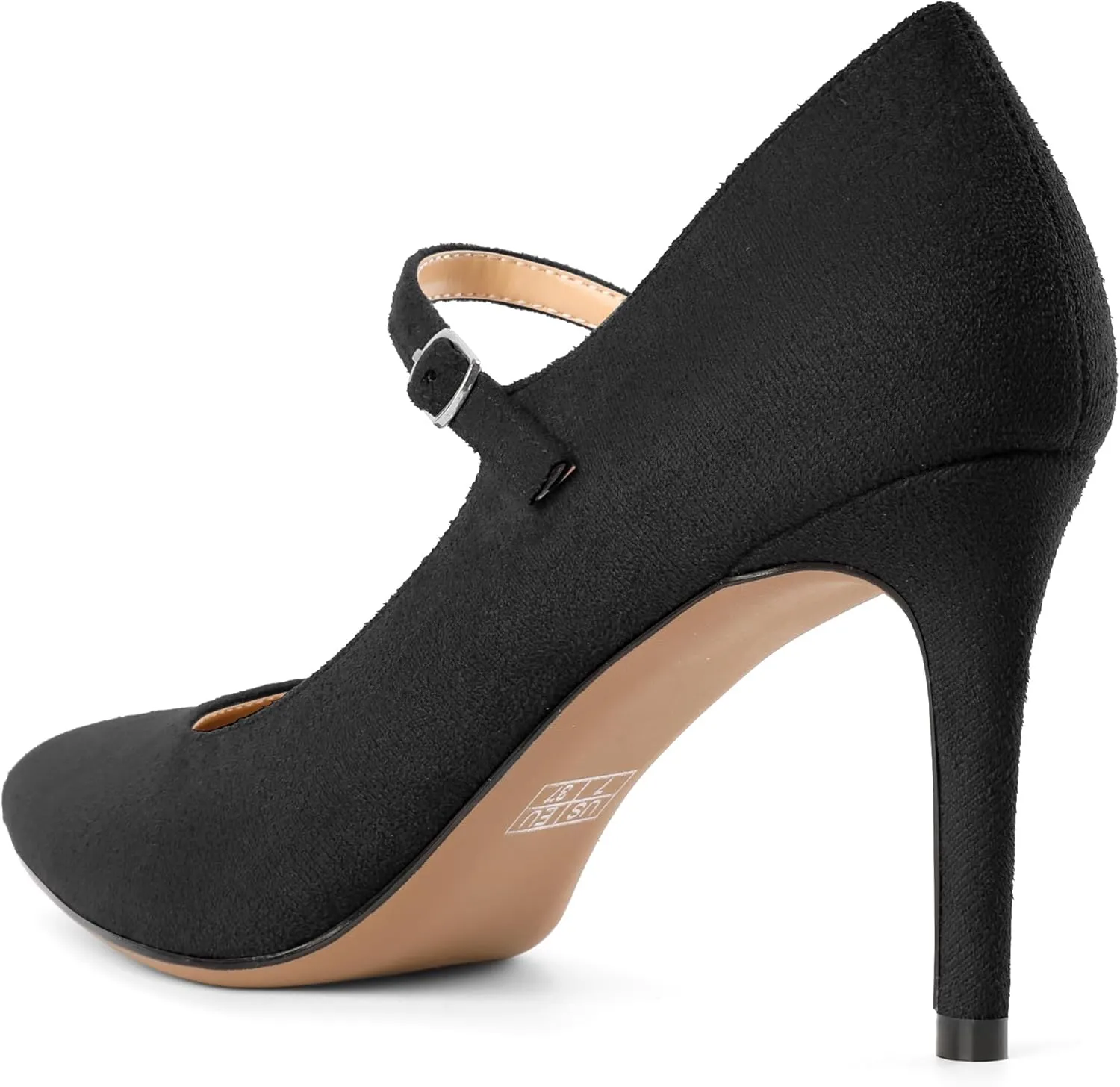 SAMMITOP Women's Pointed Toe Mary Jane Pumps 85mm Heel Party Dress Shoes