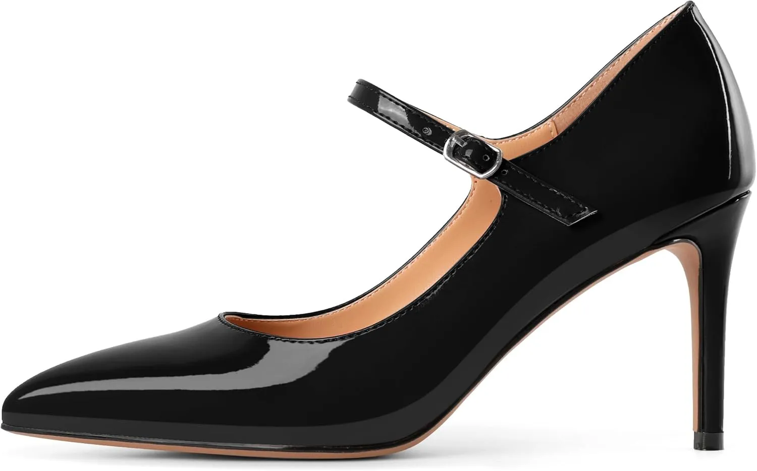 SAMMITOP Women's Pointed Toe Mary Jane Pumps 85mm Heel Party Dress Shoes