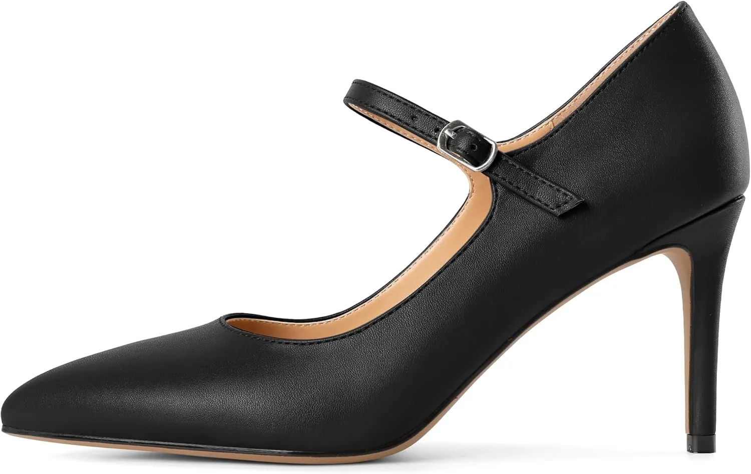 SAMMITOP Women's Pointed Toe Mary Jane Pumps 85mm Heel Party Dress Shoes