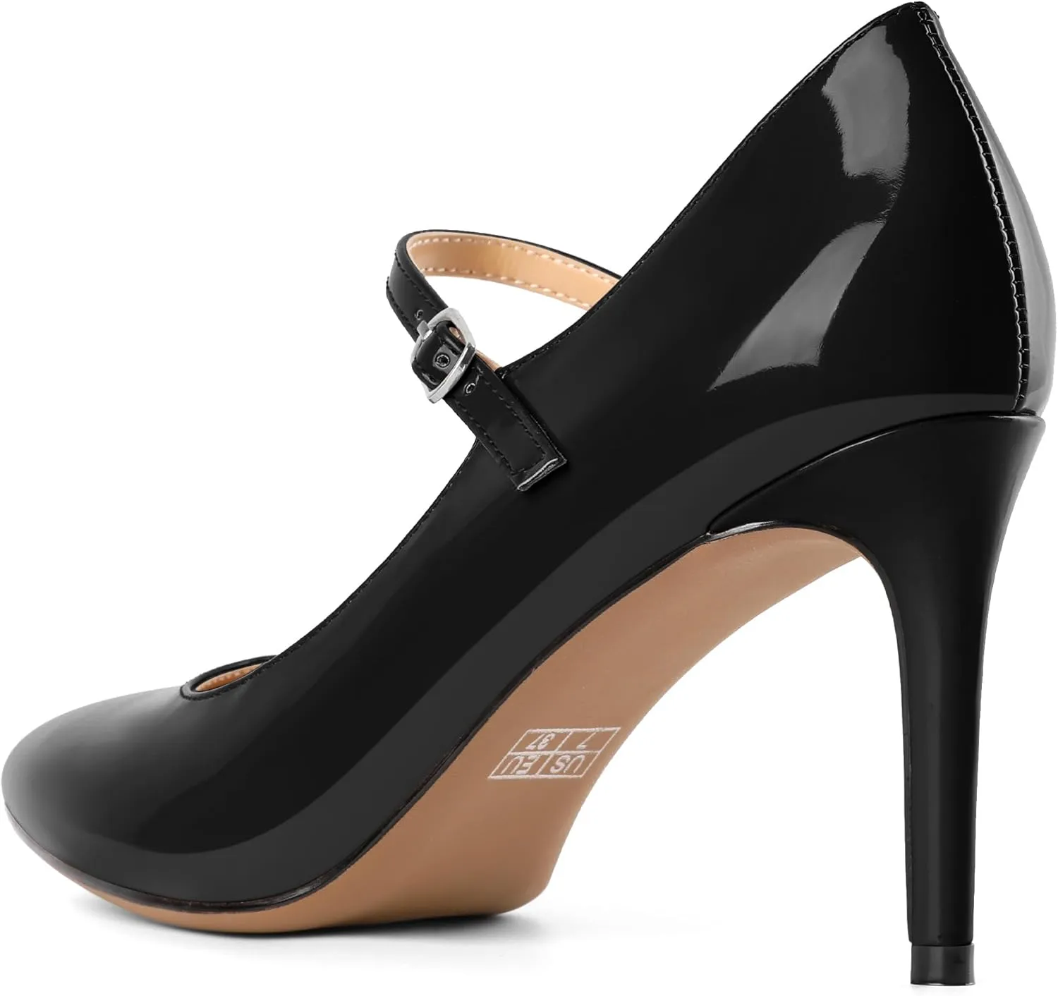 SAMMITOP Women's Pointed Toe Mary Jane Pumps 85mm Heel Party Dress Shoes