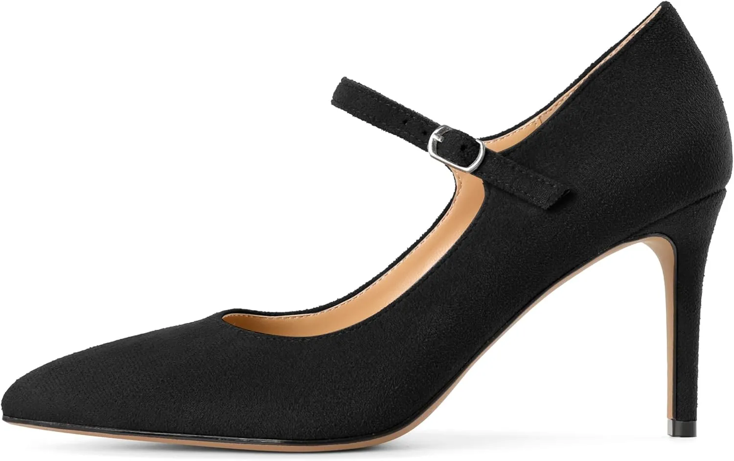 SAMMITOP Women's Pointed Toe Mary Jane Pumps 85mm Heel Party Dress Shoes