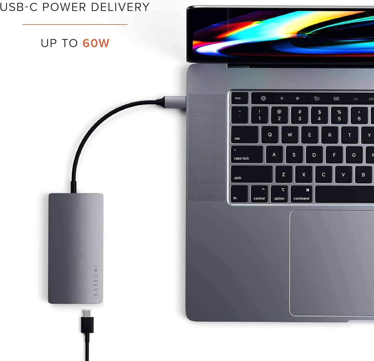 Satechi USB C Hub Multiport Adapter V2, with 4K HDMI, 60W USB C PD Charging, 3 USB-A, Ethernet, Micro/SD Card Readers, for MacBook Pro/Air & Windows - Space Gray
