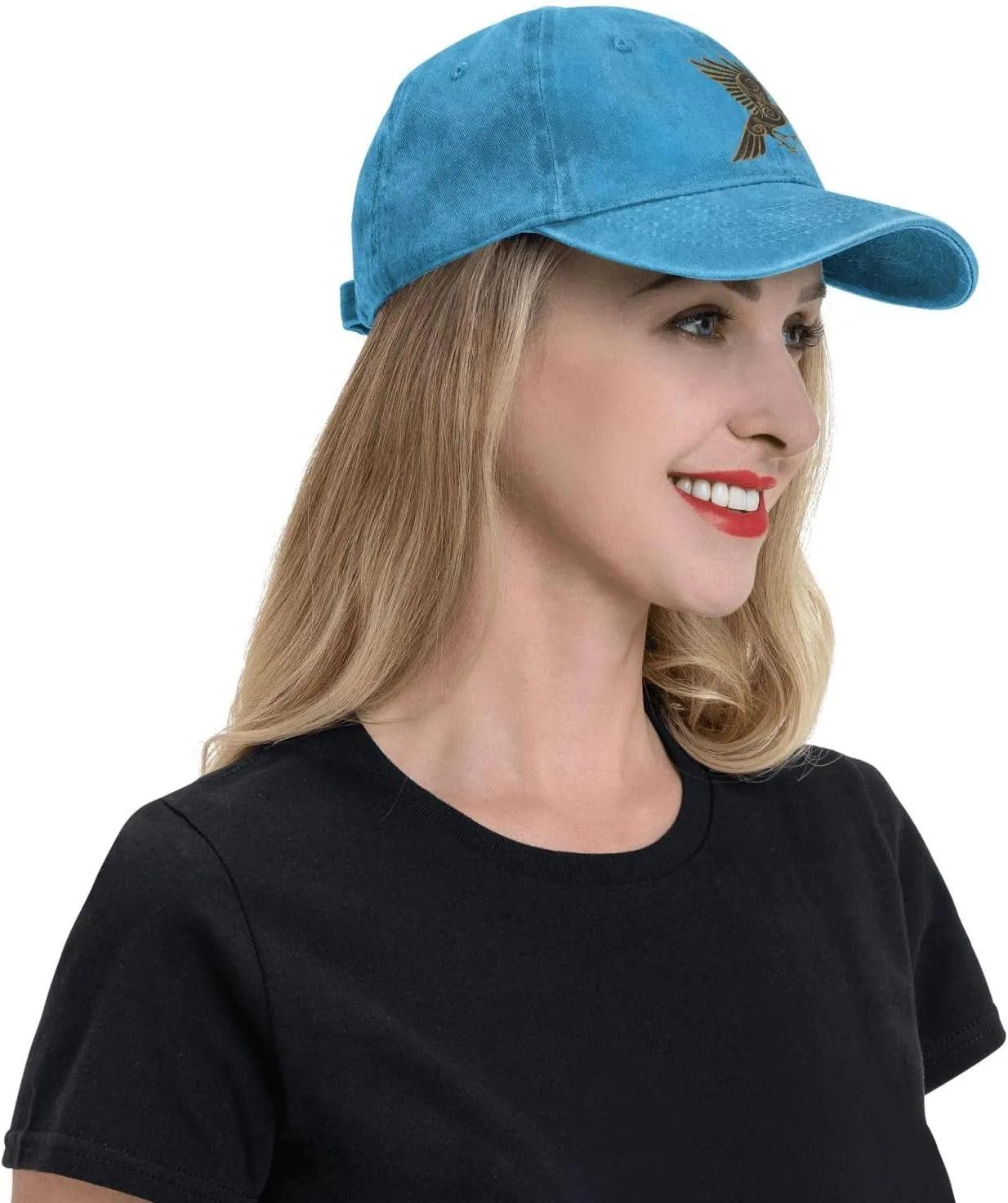 Scandinavian Pirate Odin's Raven Celtic Ponytail Baseball Cap Vintage Denim Cowboy Hat