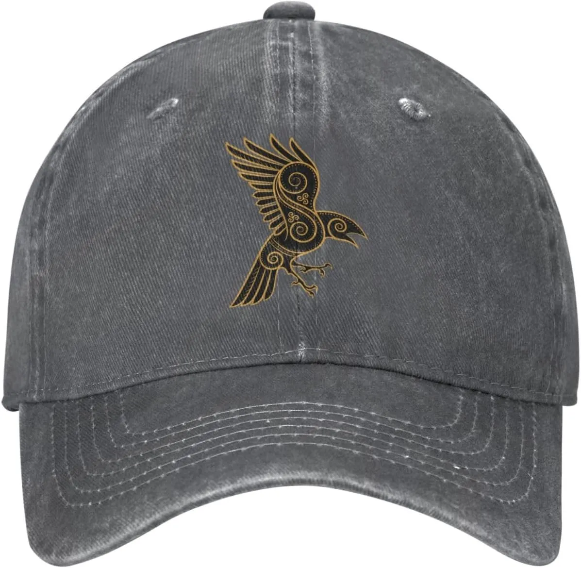 Scandinavian Pirate Odin's Raven Celtic Ponytail Baseball Cap Vintage Denim Cowboy Hat